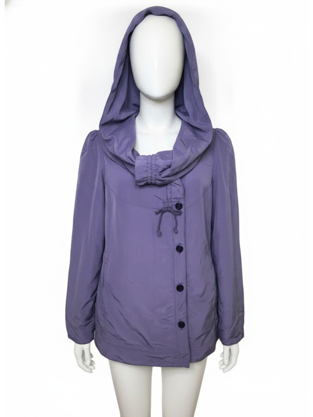 Prairie Underground Purple Organic Cotton Hooded Jacket Asymmetrical Button M